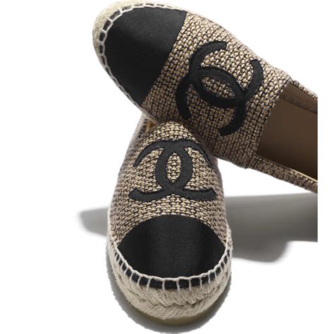 espadrilles chanel beige et noir|chanel espadrilles tweed.